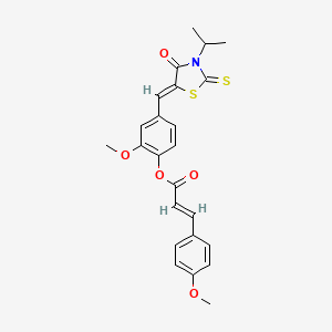 molecular formula C24H23NO5S2 B4850707 4-[(3-isopropyl-4-oxo-2-thioxo-1,3-thiazolidin-5-ylidene)methyl]-2-methoxyphenyl 3-(4-methoxyphenyl)acrylate 