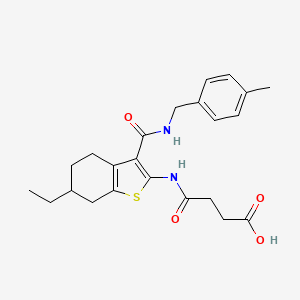 molecular formula C23H28N2O4S B4850734 4-[(6-ethyl-3-{[(4-methylbenzyl)amino]carbonyl}-4,5,6,7-tetrahydro-1-benzothien-2-yl)amino]-4-oxobutanoic acid 