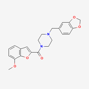 molecular formula C22H22N2O5 B4850747 1-(1,3-benzodioxol-5-ylmethyl)-4-[(7-methoxy-1-benzofuran-2-yl)carbonyl]piperazine 