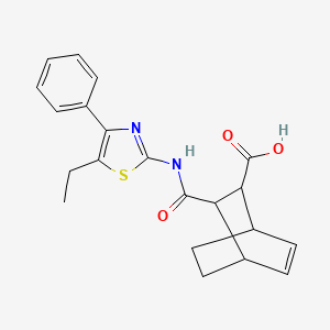 molecular formula C21H22N2O3S B4850763 3-{[(5-ethyl-4-phenyl-1,3-thiazol-2-yl)amino]carbonyl}bicyclo[2.2.2]oct-5-ene-2-carboxylic acid 
