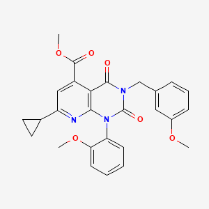 molecular formula C27H25N3O6 B4850772 methyl 7-cyclopropyl-3-(3-methoxybenzyl)-1-(2-methoxyphenyl)-2,4-dioxo-1,2,3,4-tetrahydropyrido[2,3-d]pyrimidine-5-carboxylate 