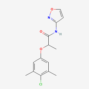 molecular formula C14H15ClN2O3 B4850806 2-(4-chloro-3,5-dimethylphenoxy)-N-3-isoxazolylpropanamide 