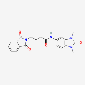 molecular formula C21H20N4O4 B4850823 N-(1,3-dimethyl-2-oxo-2,3-dihydro-1H-benzimidazol-5-yl)-4-(1,3-dioxo-1,3-dihydro-2H-isoindol-2-yl)butanamide 