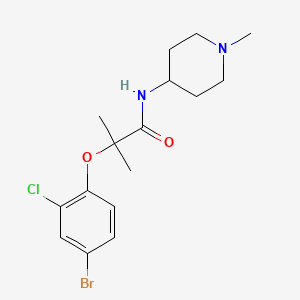2-(4-bromo-2-chlorophenoxy)-2-methyl-N-(1-methyl-4-piperidinyl)propanamide