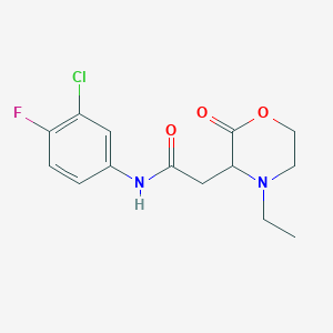 molecular formula C14H16ClFN2O3 B4850849 N-(3-chloro-4-fluorophenyl)-2-(4-ethyl-2-oxo-3-morpholinyl)acetamide 