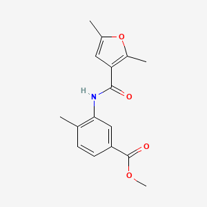molecular formula C16H17NO4 B4850857 methyl 3-[(2,5-dimethyl-3-furoyl)amino]-4-methylbenzoate 