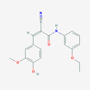 molecular formula C19H18N2O4 B4850869 2-cyano-N-(3-ethoxyphenyl)-3-(4-hydroxy-3-methoxyphenyl)acrylamide 