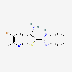 molecular formula C16H13BrN4S B4850871 2-(1H-benzimidazol-2-yl)-5-bromo-4,6-dimethylthieno[2,3-b]pyridin-3-amine 