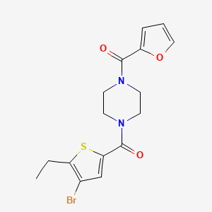molecular formula C16H17BrN2O3S B4850887 1-[(4-bromo-5-ethyl-2-thienyl)carbonyl]-4-(2-furoyl)piperazine 