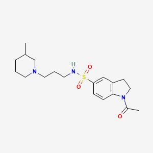 molecular formula C19H29N3O3S B4850888 1-acetyl-N-[3-(3-methyl-1-piperidinyl)propyl]-5-indolinesulfonamide 