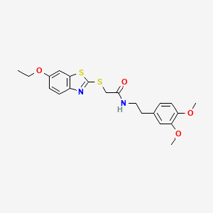 molecular formula C21H24N2O4S2 B4850895 N-[2-(3,4-dimethoxyphenyl)ethyl]-2-[(6-ethoxy-1,3-benzothiazol-2-yl)thio]acetamide 