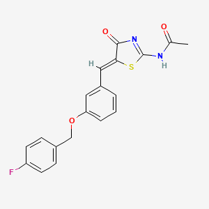 molecular formula C19H15FN2O3S B4850913 N-(5-{3-[(4-fluorobenzyl)oxy]benzylidene}-4-oxo-4,5-dihydro-1,3-thiazol-2-yl)acetamide 