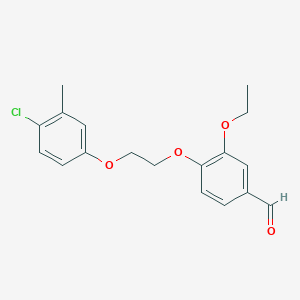 molecular formula C18H19ClO4 B4850920 4-[2-(4-chloro-3-methylphenoxy)ethoxy]-3-ethoxybenzaldehyde 