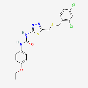 molecular formula C19H18Cl2N4O2S2 B4850927 N-(5-{[(2,4-dichlorobenzyl)thio]methyl}-1,3,4-thiadiazol-2-yl)-N'-(4-ethoxyphenyl)urea 