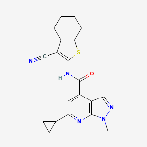 molecular formula C20H19N5OS B4850943 N-(3-cyano-4,5,6,7-tetrahydro-1-benzothien-2-yl)-6-cyclopropyl-1-methyl-1H-pyrazolo[3,4-b]pyridine-4-carboxamide 