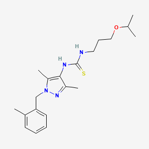 molecular formula C20H30N4OS B4850948 N-[3,5-dimethyl-1-(2-methylbenzyl)-1H-pyrazol-4-yl]-N'-(3-isopropoxypropyl)thiourea 