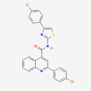 molecular formula C25H15BrClN3OS B4850957 2-(4-bromophenyl)-N-[4-(4-chlorophenyl)-1,3-thiazol-2-yl]-4-quinolinecarboxamide 