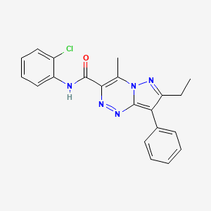 molecular formula C21H18ClN5O B4850964 N-(2-chlorophenyl)-7-ethyl-4-methyl-8-phenylpyrazolo[5,1-c][1,2,4]triazine-3-carboxamide 