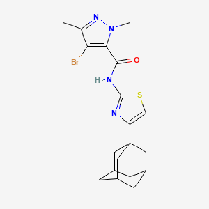 molecular formula C19H23BrN4OS B4850970 N-[4-(1-adamantyl)-1,3-thiazol-2-yl]-4-bromo-1,3-dimethyl-1H-pyrazole-5-carboxamide 