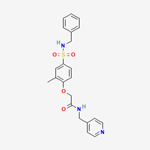 molecular formula C22H23N3O4S B4850976 2-{4-[(benzylamino)sulfonyl]-2-methylphenoxy}-N-(4-pyridinylmethyl)acetamide 