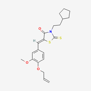 molecular formula C21H25NO3S2 B4850986 5-[4-(allyloxy)-3-methoxybenzylidene]-3-(2-cyclopentylethyl)-2-thioxo-1,3-thiazolidin-4-one 