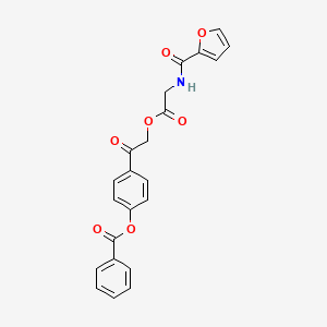 molecular formula C22H17NO7 B4851000 4-{2-[(N-2-furoylglycyl)oxy]acetyl}phenyl benzoate 