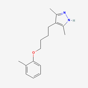 molecular formula C16H22N2O B4851015 3,5-dimethyl-4-[4-(2-methylphenoxy)butyl]-1H-pyrazole 