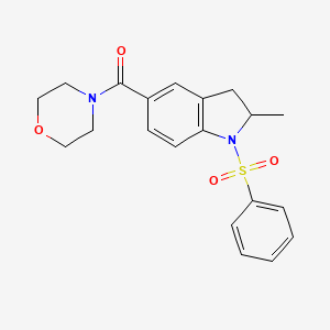 molecular formula C20H22N2O4S B4851027 2-methyl-5-(4-morpholinylcarbonyl)-1-(phenylsulfonyl)indoline 