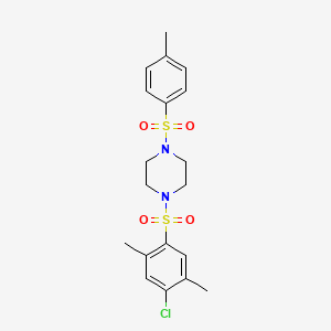 molecular formula C19H23ClN2O4S2 B4851049 1-[(4-chloro-2,5-dimethylphenyl)sulfonyl]-4-[(4-methylphenyl)sulfonyl]piperazine 