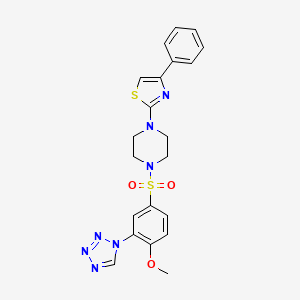 molecular formula C21H21N7O3S2 B4851052 1-{[4-methoxy-3-(1H-tetrazol-1-yl)phenyl]sulfonyl}-4-(4-phenyl-1,3-thiazol-2-yl)piperazine 