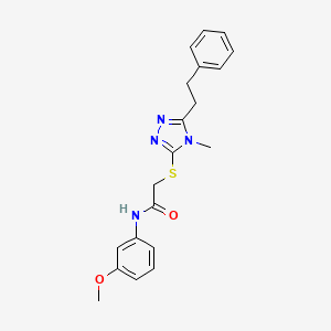molecular formula C20H22N4O2S B4851058 N-(3-methoxyphenyl)-2-{[4-methyl-5-(2-phenylethyl)-4H-1,2,4-triazol-3-yl]thio}acetamide 