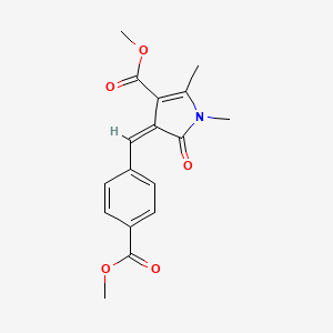 molecular formula C17H17NO5 B4851064 methyl 4-[4-(methoxycarbonyl)benzylidene]-1,2-dimethyl-5-oxo-4,5-dihydro-1H-pyrrole-3-carboxylate 