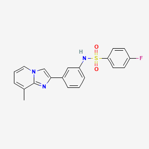 4-fluoro-N-[3-(8-methylimidazo[1,2-a]pyridin-2-yl)phenyl]benzenesulfonamide