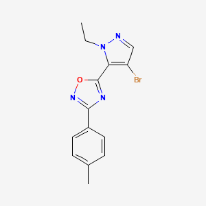 molecular formula C14H13BrN4O B4851120 5-(4-bromo-1-ethyl-1H-pyrazol-5-yl)-3-(4-methylphenyl)-1,2,4-oxadiazole 