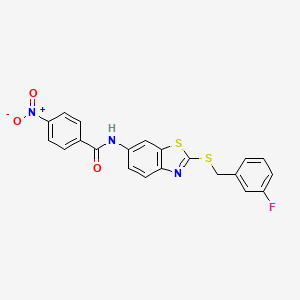molecular formula C21H14FN3O3S2 B4851128 N-{2-[(3-fluorobenzyl)thio]-1,3-benzothiazol-6-yl}-4-nitrobenzamide 