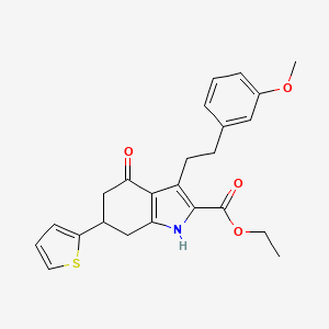 molecular formula C24H25NO4S B4851152 ethyl 3-[2-(3-methoxyphenyl)ethyl]-4-oxo-6-(2-thienyl)-4,5,6,7-tetrahydro-1H-indole-2-carboxylate 