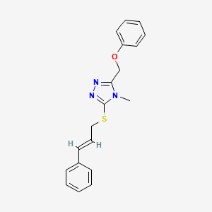 molecular formula C19H19N3OS B4851159 4-methyl-3-(phenoxymethyl)-5-[(3-phenyl-2-propen-1-yl)thio]-4H-1,2,4-triazole 