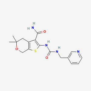 5,5-dimethyl-2-({[(3-pyridinylmethyl)amino]carbonyl}amino)-4,7-dihydro-5H-thieno[2,3-c]pyran-3-carboxamide