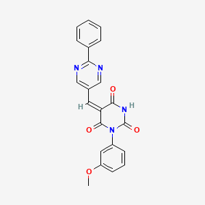 molecular formula C22H16N4O4 B4851170 1-(3-methoxyphenyl)-5-[(2-phenyl-5-pyrimidinyl)methylene]-2,4,6(1H,3H,5H)-pyrimidinetrione 