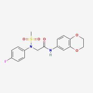 molecular formula C17H17IN2O5S B4851177 N~1~-(2,3-dihydro-1,4-benzodioxin-6-yl)-N~2~-(4-iodophenyl)-N~2~-(methylsulfonyl)glycinamide 