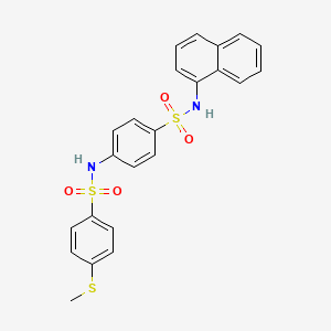 molecular formula C23H20N2O4S3 B4851185 4-(methylthio)-N-{4-[(1-naphthylamino)sulfonyl]phenyl}benzenesulfonamide 