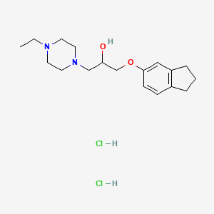 molecular formula C18H30Cl2N2O2 B4851206 1-(2,3-dihydro-1H-inden-5-yloxy)-3-(4-ethyl-1-piperazinyl)-2-propanol dihydrochloride 