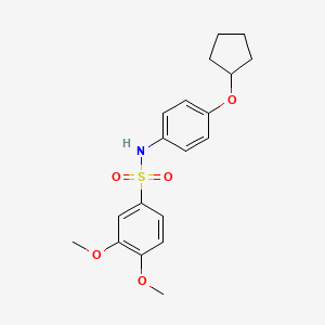 molecular formula C19H23NO5S B4851212 N-[4-(cyclopentyloxy)phenyl]-3,4-dimethoxybenzenesulfonamide 