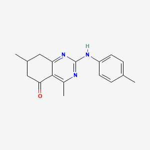 molecular formula C17H19N3O B4851217 4,7-dimethyl-2-[(4-methylphenyl)amino]-7,8-dihydro-5(6H)-quinazolinone 