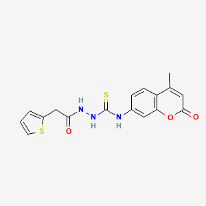 molecular formula C17H15N3O3S2 B4851223 N-(4-methyl-2-oxo-2H-chromen-7-yl)-2-(2-thienylacetyl)hydrazinecarbothioamide 