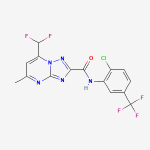 molecular formula C15H9ClF5N5O B4851225 N-[2-chloro-5-(trifluoromethyl)phenyl]-7-(difluoromethyl)-5-methyl[1,2,4]triazolo[1,5-a]pyrimidine-2-carboxamide 