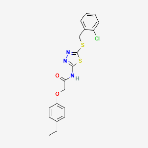molecular formula C19H18ClN3O2S2 B4851275 N-{5-[(2-chlorobenzyl)thio]-1,3,4-thiadiazol-2-yl}-2-(4-ethylphenoxy)acetamide 