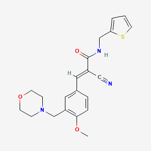 molecular formula C21H23N3O3S B4851288 2-cyano-3-[4-methoxy-3-(4-morpholinylmethyl)phenyl]-N-(2-thienylmethyl)acrylamide 