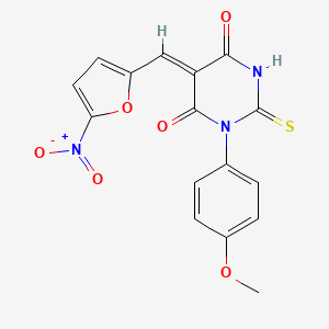 molecular formula C16H11N3O6S B4851289 1-(4-methoxyphenyl)-5-[(5-nitro-2-furyl)methylene]-2-thioxodihydro-4,6(1H,5H)-pyrimidinedione 