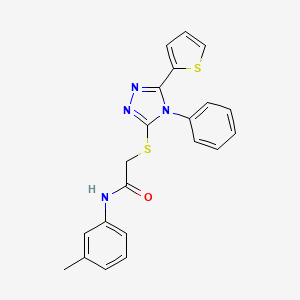 molecular formula C21H18N4OS2 B4851294 N-(3-methylphenyl)-2-{[4-phenyl-5-(2-thienyl)-4H-1,2,4-triazol-3-yl]thio}acetamide 